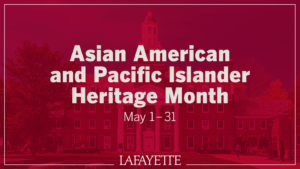 Maroon graphic reads: Asian American and Pacific Islander Heritage Month May 1-31