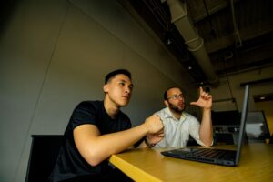 Nathan Dinh ’25 and Prof. Christian Lopez