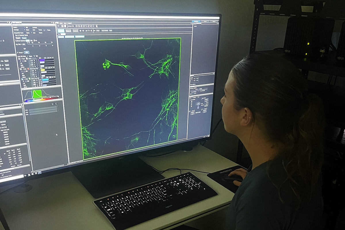 2024 Learn scholar Lauren Stewart analyzes a computer model