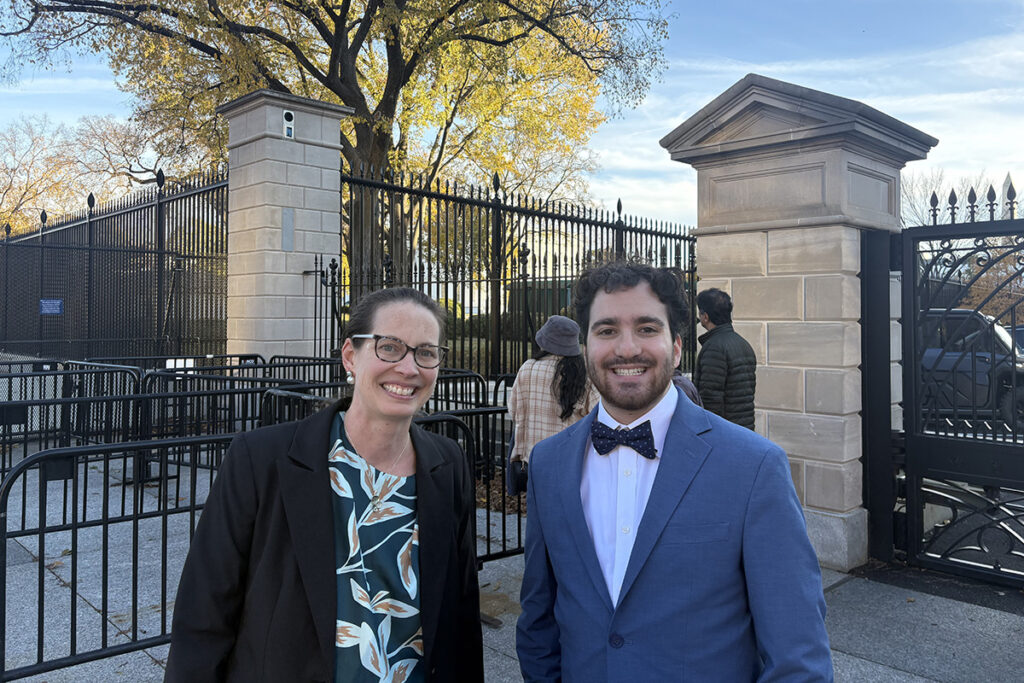 Prof. Caroline Lee and Chris Byrnes ’26