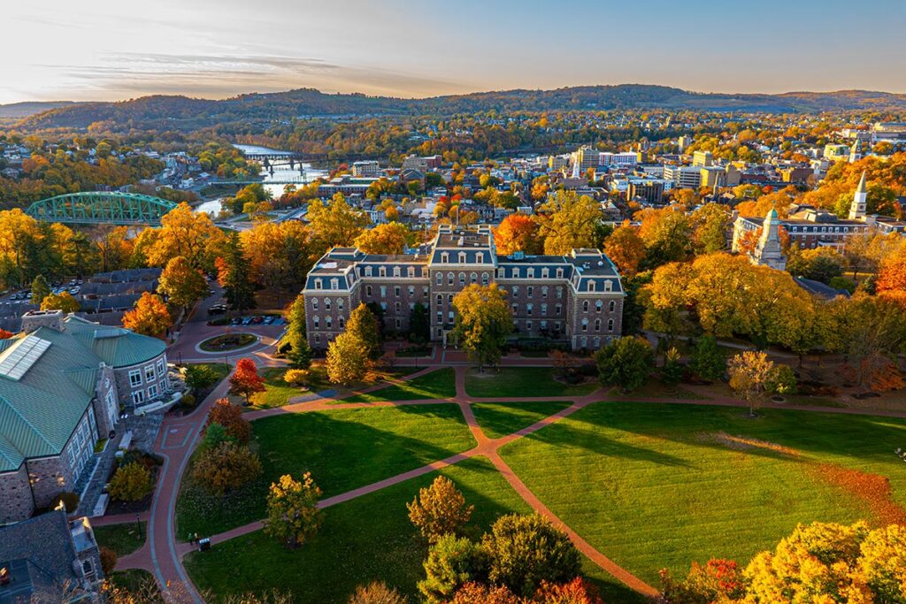 Pardee Hall and the Quad on a fall day.