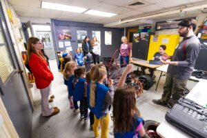 You can find out girl scouts about the engineering of Lauren Anderson, Professor and William Jeffers Dean of the engineering department at Lafayette's Girl Scout Badge Day