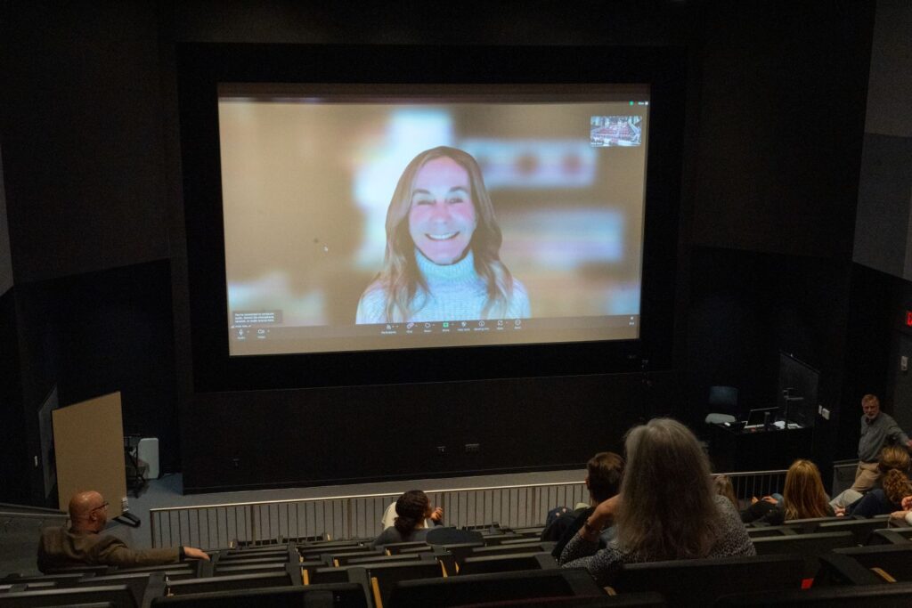 Audience members engaged with Vicki Abeles, director of the documentary, via Zoom after the screening. | Photo by JaQuan Alston