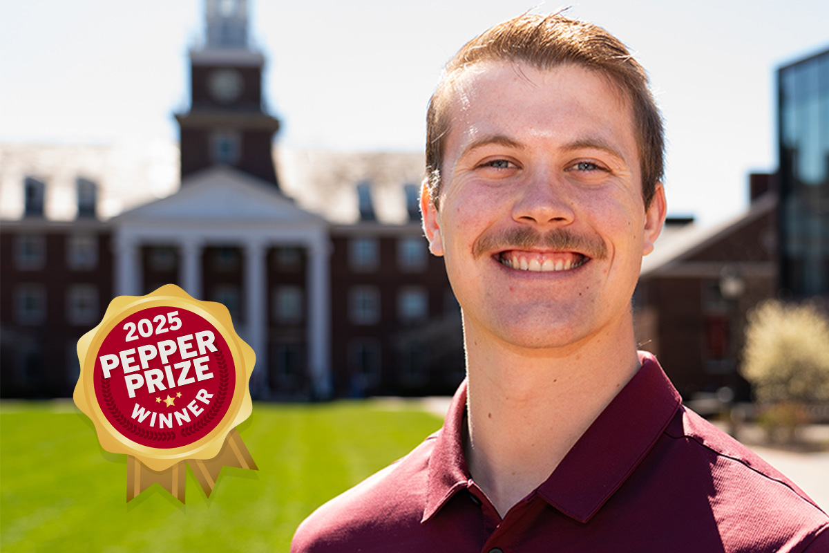 Tyler Roberts is featured. A graphic in the shape of a ribbon award reads: 2025 Pepper Prize Winner.