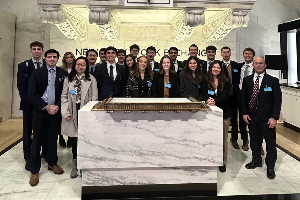 Students at the New York Stock Exchange