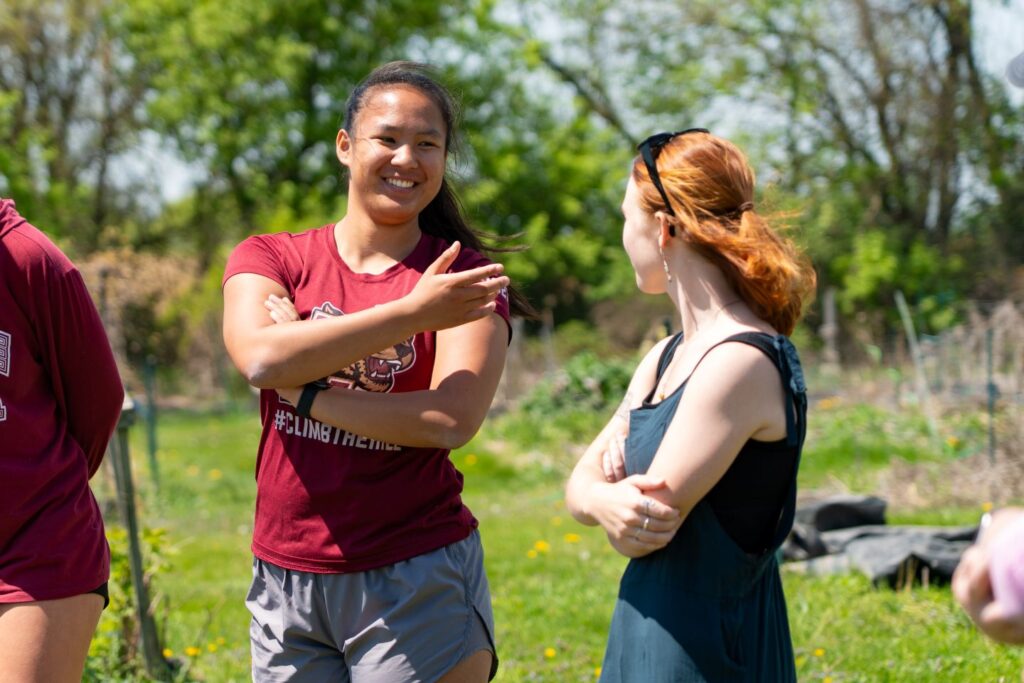 Marin Rosser ’27 appreciates Prof. Keeler’s passion for teaching Land Acts and how his teaching has broaden her view of the world. | Photo by JaQuan Alston