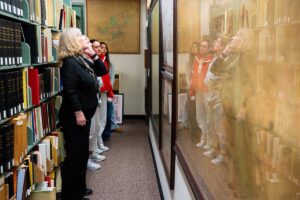 Experts at the Easton Area Public Library showing Anthropology of the City students the various resources that are available to them there