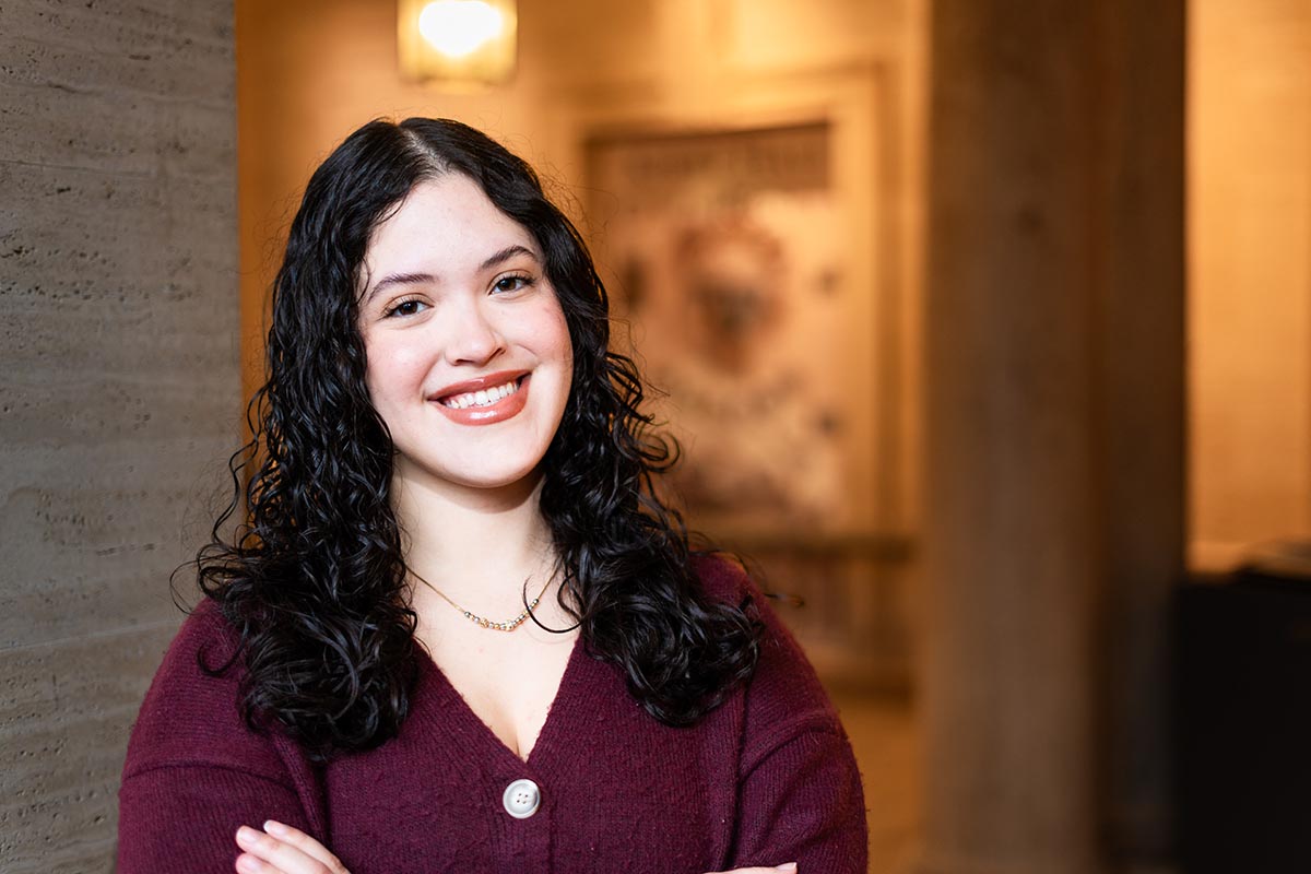 Ana Batista poses in Kirby Hall of Civil Rights