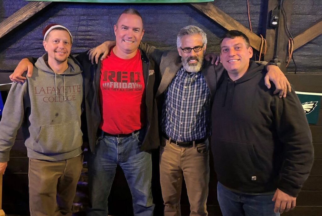 Dan Kucz '07, Craig Bloom '07, Prof. Steve Kurtz, and Mike Lemken '09 pose together