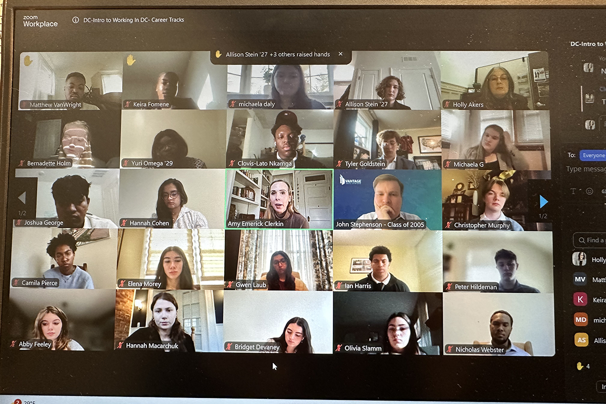 Students on Zoom for the DC Career Track