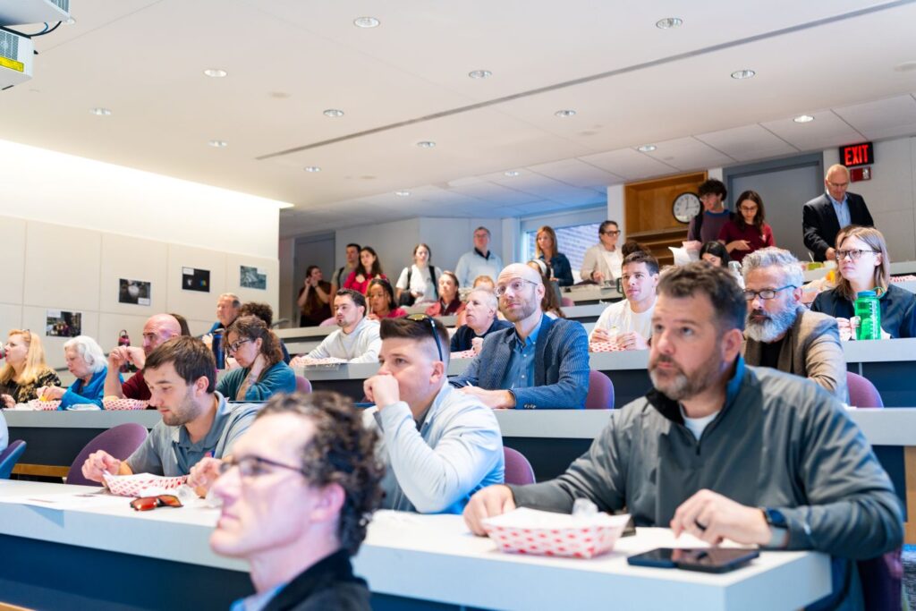 A large crowd gathered to hear the “Creating Ties: The Rope Walk” proposal. | Photo by JaQuan Alston