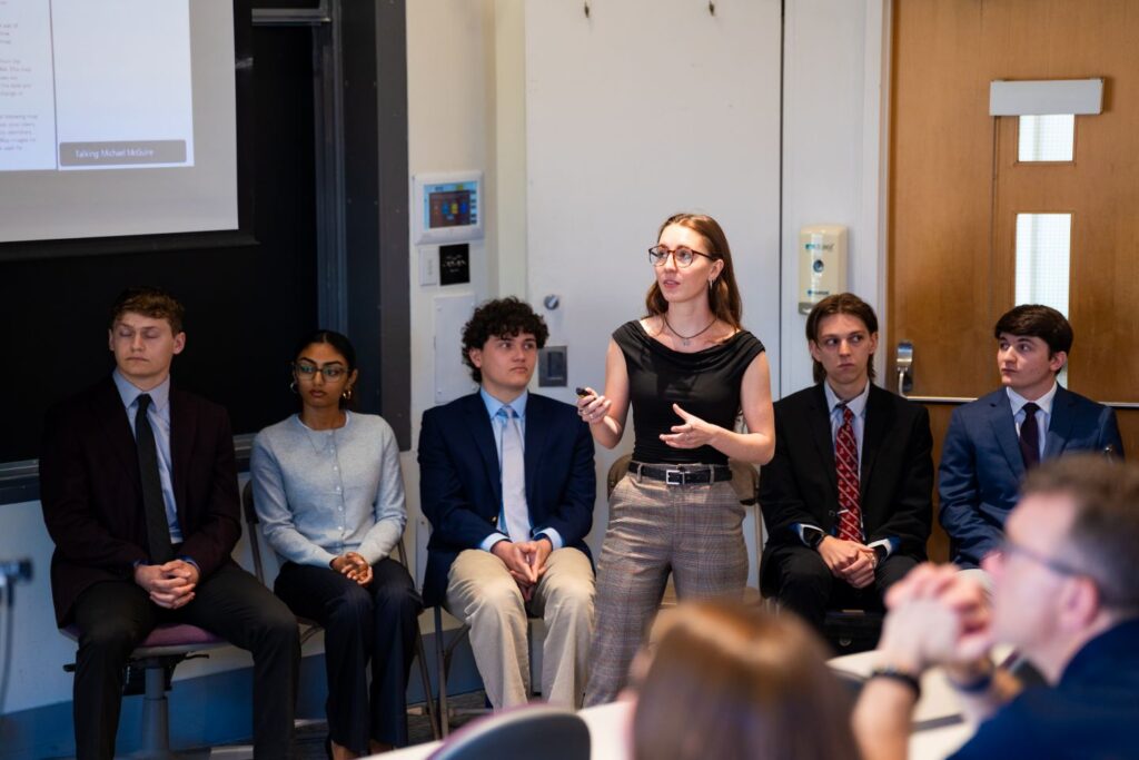 Grace Gazza’26 says the trail proposal reflects the power and possibilities behind a Lafayette education. | Photo by JaQuan Alston