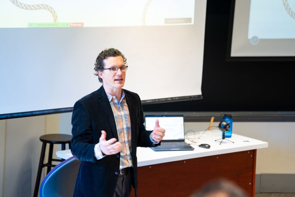 Mike McGuire, professor of civil and environmental engineering and department head, says his students’ trail proposal could be the cornerstone of the connection between Easton, College Hill, and Lafayette College. | Photo by JaQuan Alston