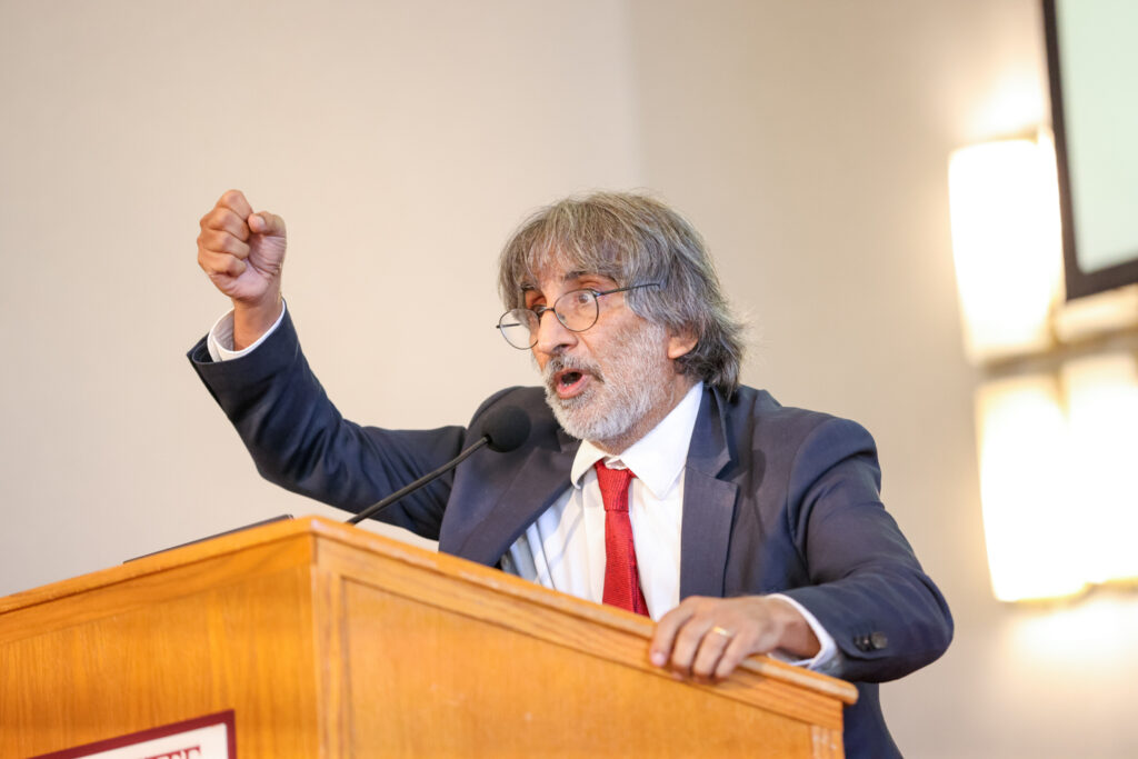 In his noontime plenary talk on Sept. 11, constitutional law expert Akhil Reed Amar urged his audience to read and study American history to avoid living in a failing democracy. Photo by JaQuan Alston