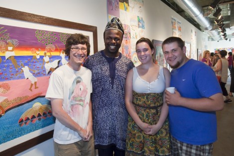 Lafayette College, the Community Based Teaching Program and the Art Department enjoy the residency of the Art Ambassador of Nigeria, Ibiyinka Alao. Here he enjoys an opening reception showcasing his work  in the Williams Visual Arts building