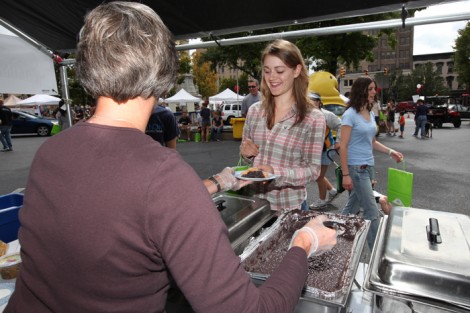 Students enjoy Lafayette Day in downtown Easton Saturday.
