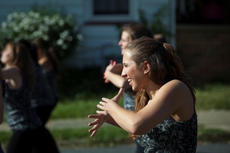 Students perform during the Block pARTy