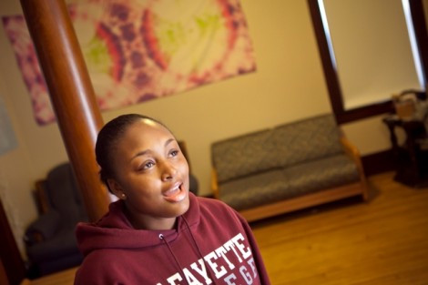 Sheena Seopaul '11 practices her voice exercises