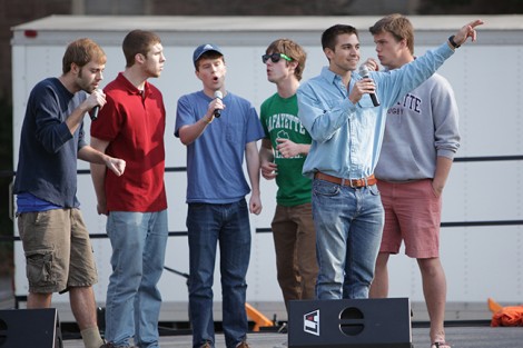 The Chorduroys a cappella group performs.