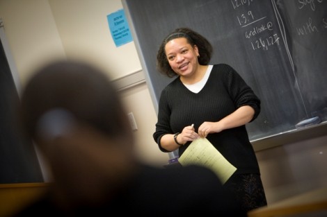 Chawne Kimber, associate professor of math, teaches a course.