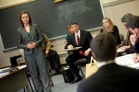 Lafayette's Mock Trial Team hosted a regional American Mock Trial Association tournament in various rooms in Pardee Hall.  