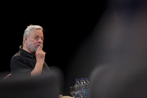 Legendary Broadway composer and lyricist Stephen Sondheim holds a discussion with students.