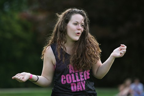 Allie Shumeyko '14 dances to the music.