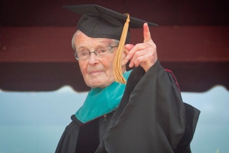 Wilbur W. Oaks ’51 receives an honorary degree.