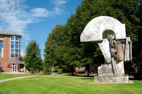 Transcendence, a new sculpture on the north side of Skillman Library