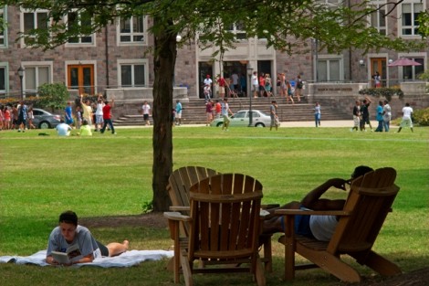 Students relax on the Quad.