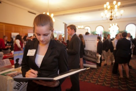 Civil engineering major Sarah Hardy '14 jots down some notes.