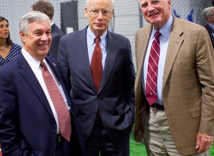 Edward Ahart '69 (L-R), chair of the Board of Trustees; Alan Griffith '64, trustee and former chair of the board; and Bill Rutledge ’63, emeritus trustee