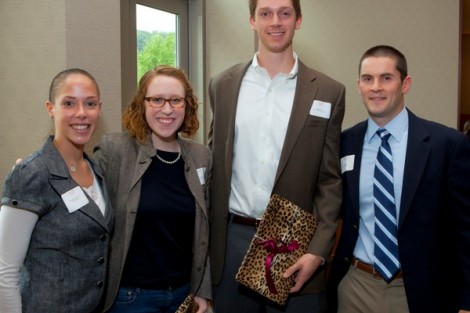 Amanda Whitbread '11, second from left, and Dan Miller '11, second from right, are the recipients of the Robert Whitmer 1885 Award.