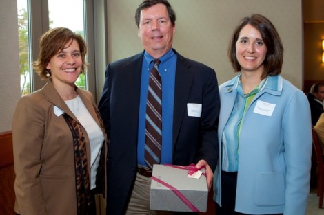 Richard F. Engel '74, center, is the recipient of The Woodring Service Award.