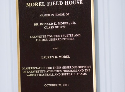 Morel Field House plaque