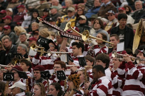 The Leopard Pride rallies the crowd during the Lafayette/Fordham game.