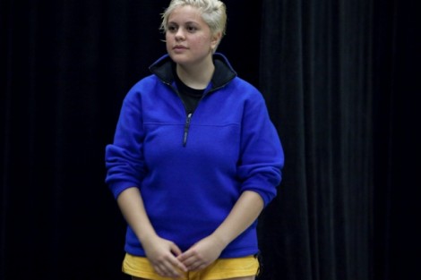 The servant Anna portrayed by Sami Meyerson '15.
