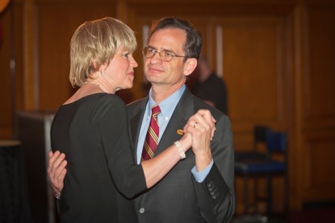 President Daniel H. Weiss dances with his wife Sandra.