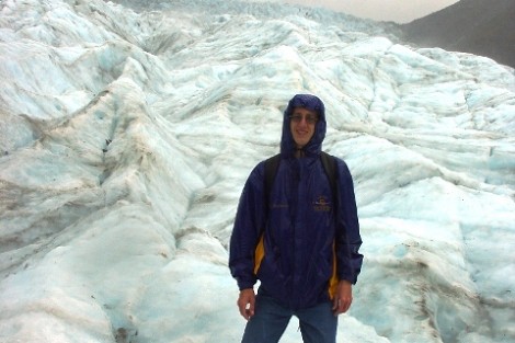 Ryan Stasiowski ’11 on a glacier in New Zealand