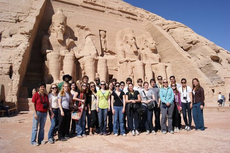 Students at Abu Simbel in Egypt