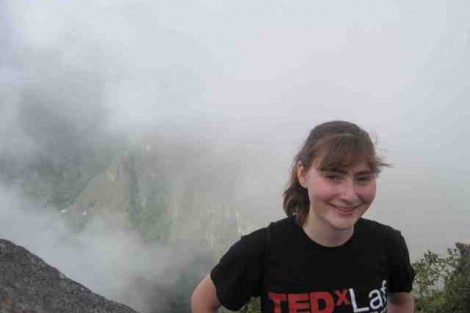 Anna Harris '14 at Huayan Picchu