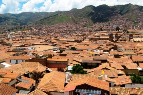View of the rooftops in Cusco