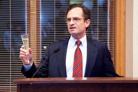 President Daniel Weiss makes a toast to 186 years of Lafayette College history.