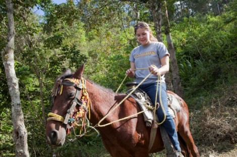 Elizabeth Anderson '14 rides a horse in Lagunitas.