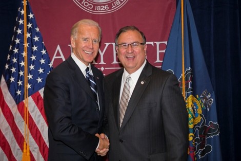 Vice President Joe Biden with Easton Mayor Sal Panto 