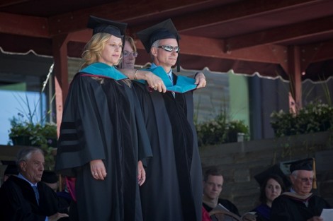 Marianne and John Loose receive an honorary degree.