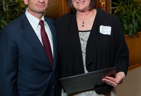 President Daniel Weiss with Diane Shaw, College archivist and director of special collections, who received the Marquis Distinguished Teaching Award