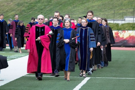 Provost Wendy Hill leads the Faculty Processional.