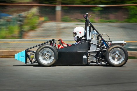 Nicholas Moneta '12 speeds around the test course.