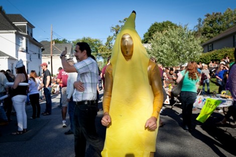 Ryan Kraus '15, a member of Theater Underground, dressed as a banana
